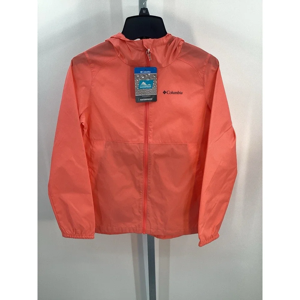 NEW Youth‎ Columbia Switchback II Waterproof Hooded Rain Jacket Medium  Peach